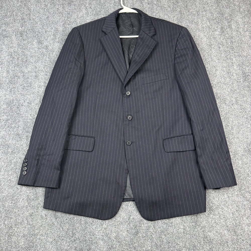 Vintage J Crew Suit Jacket Mens 44R Blue Pinstripe Wool Paper Tag‎ Canada